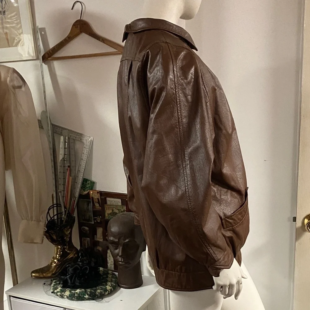 Avanti Vintage 80s Brown Leather Jacket